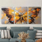 3pcs insect paintings, gorgeous butterflies, Metal Print Ready to Hang Art