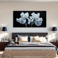 Monochrome Botanical Petals Wall Art Canvas Office Home Room Framed 80x45cm