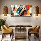 Golden Saxophone Player Vibrant Wall Art Canvas Office Home Room Framed 120x60cm