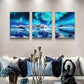 3pcs Featuring Serene Blue Landscapes Metal Print Ready to Hang Art
