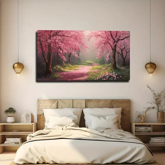 Woods Romantic Trees Wall Art Canvas Office Home Room Framed 80x45cm
