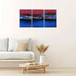 3pcs Mountains, rivers, birds, landscape art Metal Print Ready to Hang Art