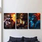 3pcs Artistic Monkey Suit Classic Modern Animal Metal Print Ready to Hang Art