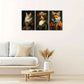 3pcs Elegant Renaissance Attire Animal Paintings Metal Print Ready to Hang Art