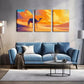 3pcs Vibrant Desert Camel Triptych  Wall Art Set Canvas Framed 40x60cm - High Quality Print 100% Australian Made Wall Canvas Ready to Hang