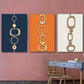 3pcs Modern Abstract Geometric Orientation Prints Metal Print Ready to Hang Art