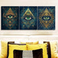 3pcs The green iris, Art Painting Metal Print Ready to Hang Art