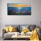 Purple Flowers Modern Décor Wall Art Canvas Office Home Room Framed 120x60cm