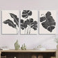 3pcs Abstract Designs of a Black And White Monste Metal Print Ready to Hang Art