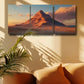 3pcs Desert Landscape with Sunset Metal Print Ready to Hang Art