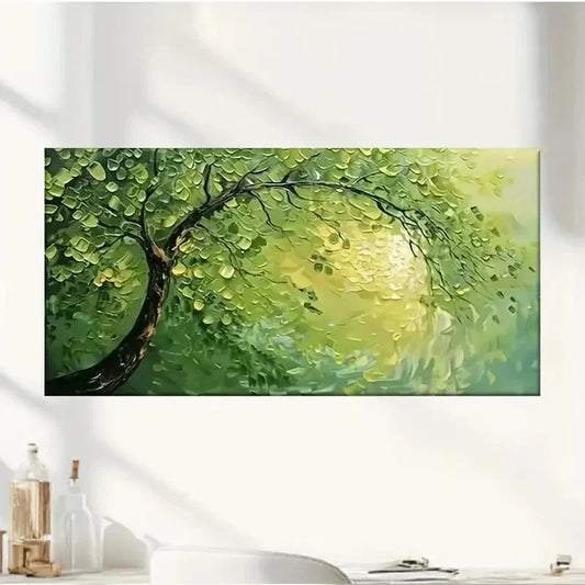 Leafy Tree Nature Perfect Wall Art Canvas Office Home Room Framed 80x45cm