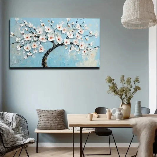 Cherry Blossom Branch Wall Art canvas office home room framed 120x60cm