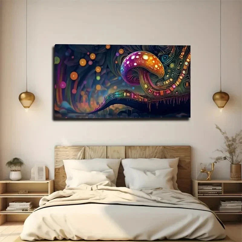 Various Colored Luminous Dots Wall Art Canvas Office Home Room Framed 120x60cm