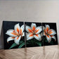 3pcs  Framed Canvas Wall Art - Lilies Design Wall Art Set Canvas Framed 40x60cm - High Quality Print 100% Australian Made Wall Canvas Ready to Hang