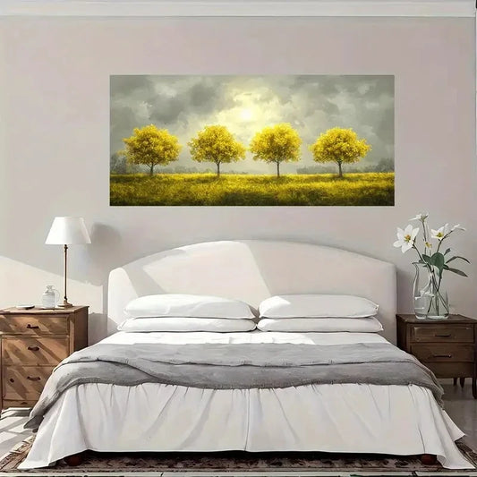 Trees Nature Greenland Wall Art Canvas Office Home Room Framed 80x45cm