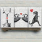 3pcs , Sea Turtle, Sloth, Tyrannosaurus Rex, Metal Print Ready to Hang Art
