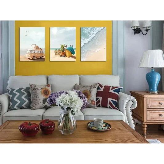 3pcs Coastal Sea Pictures  Metal Print Ready to Hang Art