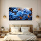Light Blue Floral Wall Art Canvas Office Home Room Framed 80x45cm