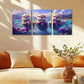 3pcs Three Lovely Otters Metal Print Ready to Hang Art
