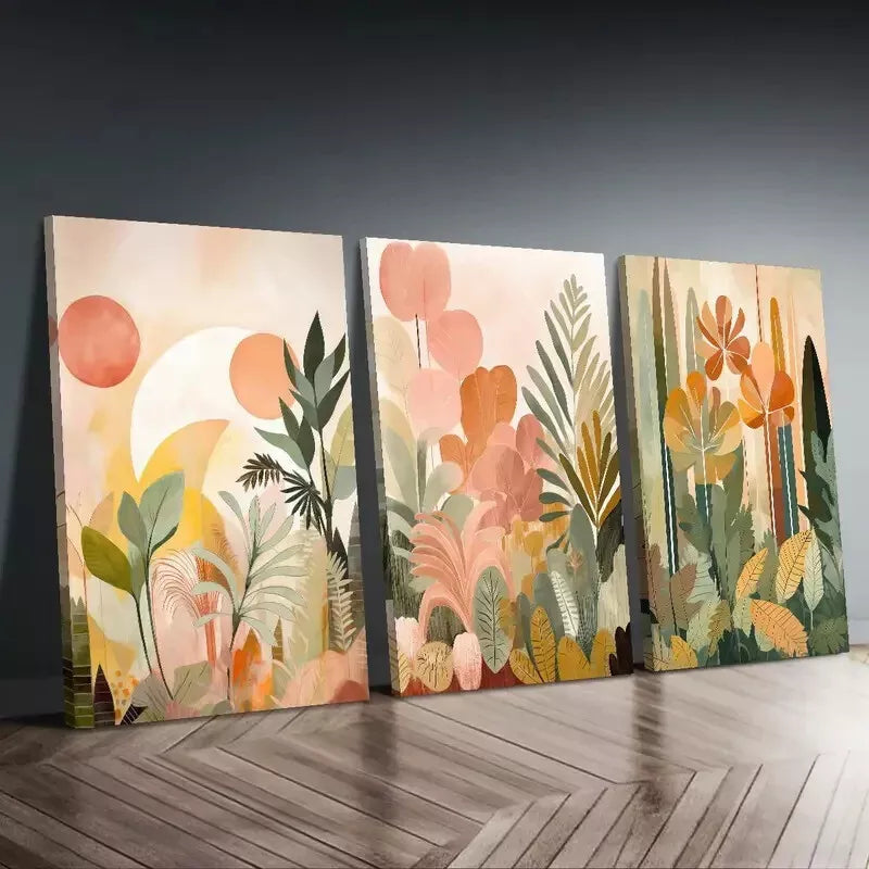 3pcs Bohemian Chic 3pcs Canvas Framed 40x60cm - High Quality Print 100% Australian Made Wall Canvas Ready to Hang