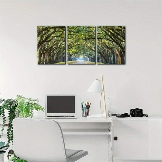 3pcs Forest Design Big Trees Modern Metal Print Ready to Hang Art