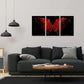 3pcs Black and Red Angel Wing Metal Print Ready to Hang Art
