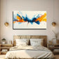 Blue Orange & White Splatter Wall Art Canvas Office Home Room Framed 120x60cm