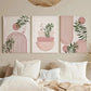 3pcs Triple plant medieval Boho Metal Print Ready to Hang Art