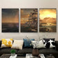 3pcs Pirate Ship Braving Wind and Waves Metal Print Ready to Hang Art