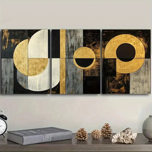 3pcs An abstract geometric drawing Metal Print Ready to Hang Art
