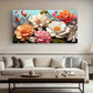 Colourful Crayon Flowers wall canvas office home room framed 120x60cm