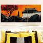 3pcs  Vibrant Sunset Scene with Silhouette Figure Metal Print Ready to Hang Art