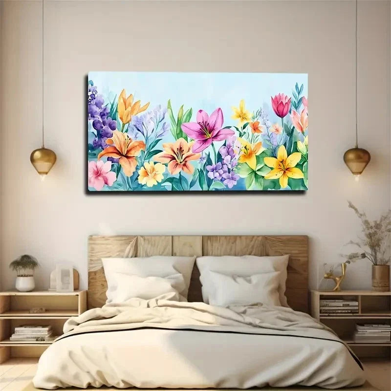 Various Flower Shapes Suitable Wall Art Canvas Office Home Room Framed 80x45cm