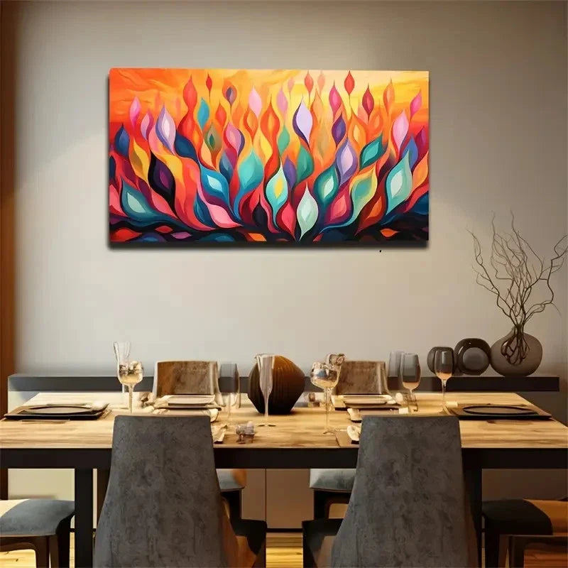 Abstract Leaves Stretching Up Wall Art Canvas Office Home Room Framed 120x60cm