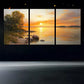 3pcs Sunset Lake Canvas Framed 40x60cm - High Quality Print 100% Australian Made Wall Canvas Ready to Hang