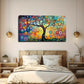 Vibrant Tree Colorful Round Wall Art Canvas Office Home Room Framed 120x60cm