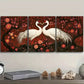 3pcs The white crane is in the peach forest Metal Print Ready to Hang Art
