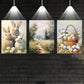 3pcs Spring Bunny & Easter Basket Metal Print Ready to Hang Art