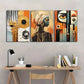 3pcs African Ethnic Mural Abstract Art Style Metal Print Ready to Hang Art