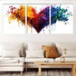 3pcs  Modern Vibrant Abstract Colorful Heart Wall Art Set Canvas Framed 40x60cm - High Quality Print 100% Australian Made Wall Canvas Ready to Hang
