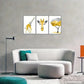 3pcs Giraffe Animal Portrait Art Poster Geometric Metal Print Ready to Hang Art