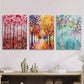 3pcs Abstract Forest Trees Prints, Ink Painting, Metal Print Ready to Hang Art