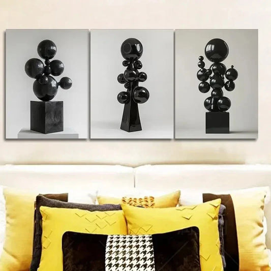 3pcs Many floating spheres  Wall Art Set Canvas Framed 40x60cm - High Quality Print 100% Australian Made Wall Canvas Ready to Hang