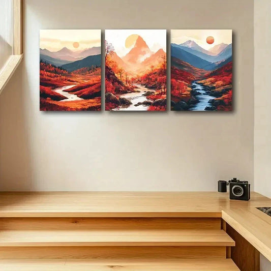 3pcs Yamanaka Design Metal Print Ready to Hang Art