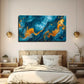 Golden Spots & Color Block Wall Art Canvas Office Home Room Framed 120x60cm