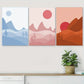 3pcs Abstract Forest Summer Sunset Metal Print Ready to Hang Art