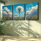 3pcs White dandelion Art Painting Wall Art Set Canvas Framed 40x60cm - High Quality Print 100% Australian Made Wall Canvas Ready to Hang