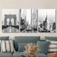 3pcs new york city photography, Brooklyn Bridge Metal Print Ready to Hang Art