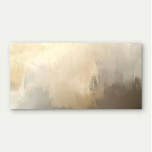Neutral Beige & Cream Abstract Wall Art Canvas Office Home Framed 80x45cm