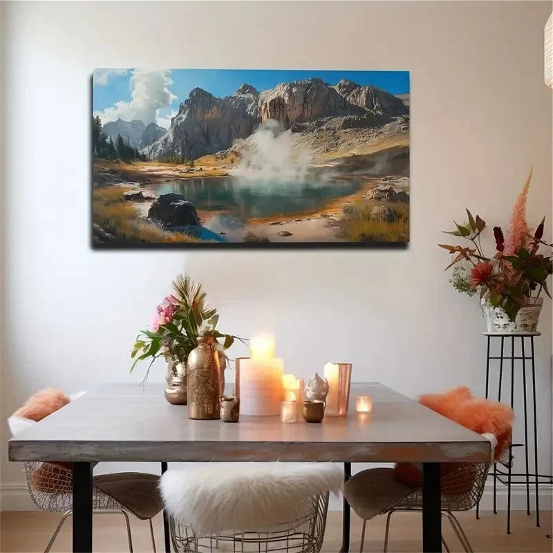 Steaming Lake Impressive Space Wall Art Canvas Office Home Room Framed 120x60cm